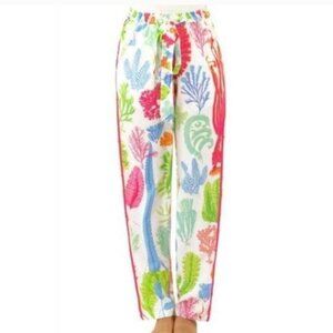 GRETCHEN SCOTT bon voyage pants in sea sway brights women's Size Large NEW